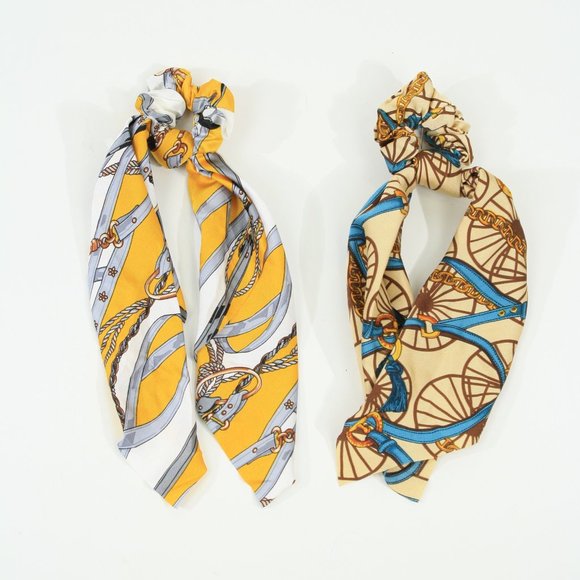 🥰HP💕 Printed Chiffon Hair Scrunchies -2pack - Picture 2 of 4